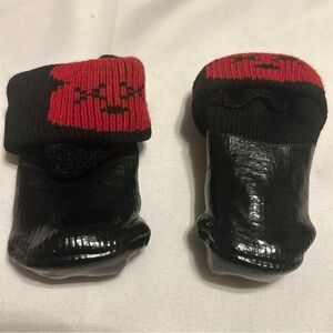 High Top Dog Boots bootie socks set of 4, Red & black size Small new in original
